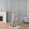 4.5ft. Pre-Lit Flocked Portland Pine Pencil Artificial Christmas Tree, Clear Lights